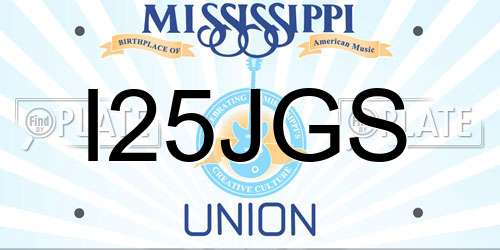 I25JGS Mississippi License Plate