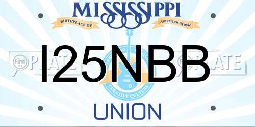 I25NBB Mississippi License Plate