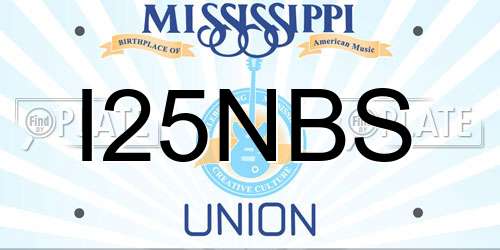 I25NBS Mississippi License Plate