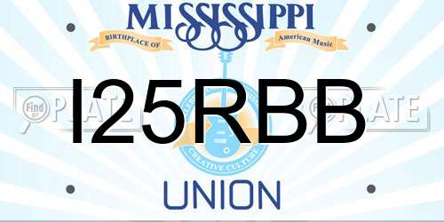 I25RBB Mississippi License Plate