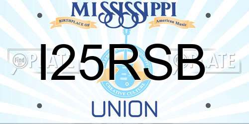 I25RSB Mississippi License Plate