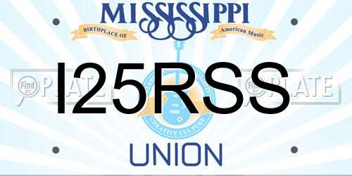 I25RSS Mississippi License Plate