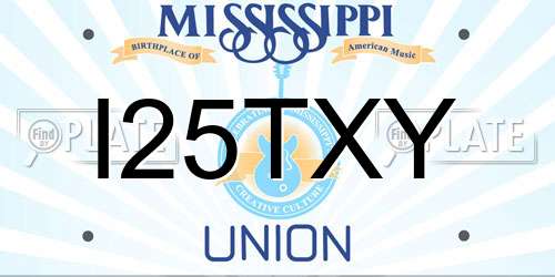 I25TXY Mississippi License Plate