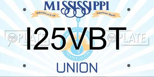 I25VBT Mississippi License Plate