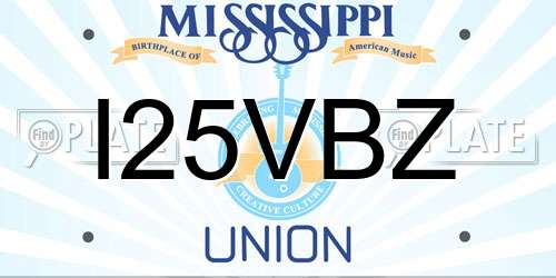 I25VBZ Mississippi License Plate