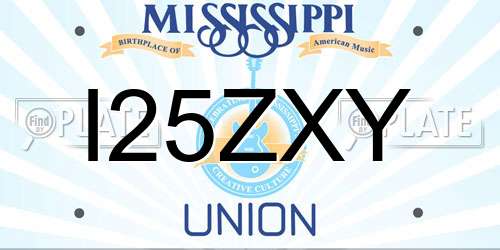 I25ZXY Mississippi License Plate