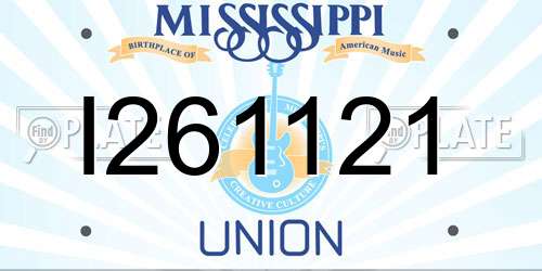 I261121 Mississippi License Plate