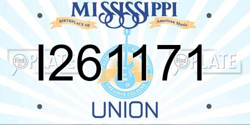 I261171 Mississippi License Plate