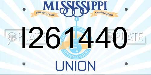I261440 Mississippi License Plate