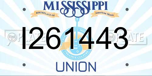 I261443 Mississippi License Plate