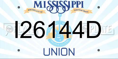 I26144D Mississippi License Plate