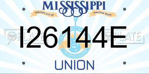 I26144E Mississippi License Plate