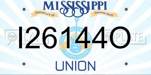 I26144O Mississippi License Plate