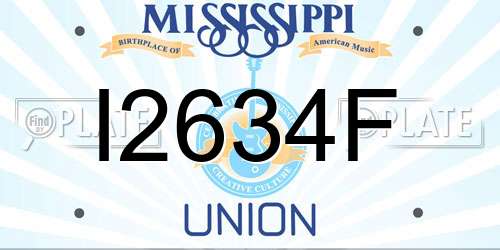 I2634F Mississippi License Plate
