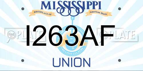 I263AF Mississippi License Plate