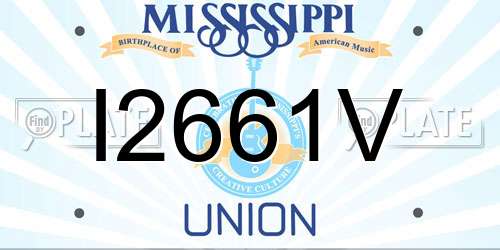 I2661V Mississippi License Plate