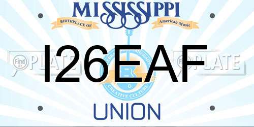 I26EAF Mississippi License Plate