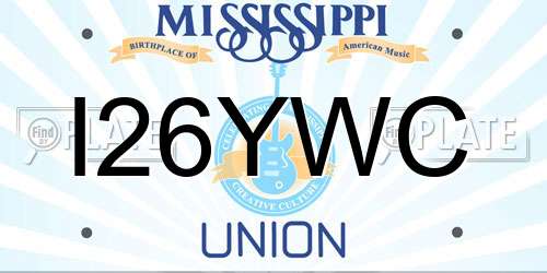I26YWC Mississippi License Plate