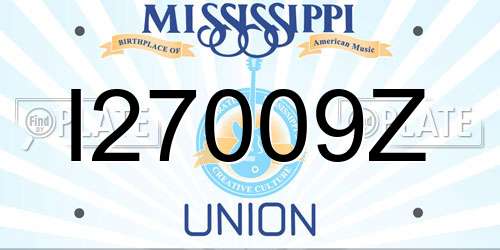 I27009Z Mississippi License Plate