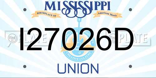 I27026D Mississippi License Plate