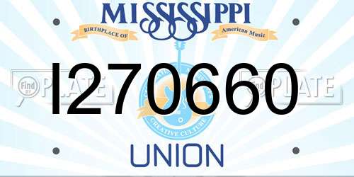 I270660 Mississippi License Plate