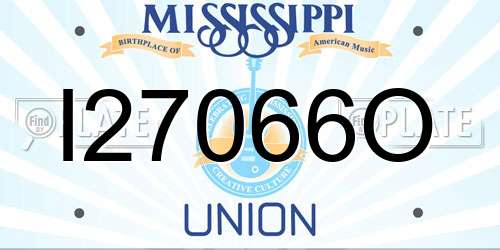 I27066O Mississippi License Plate