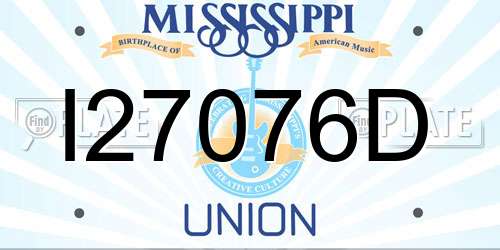 I27076D Mississippi License Plate