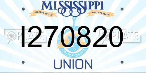 I270820 Mississippi License Plate