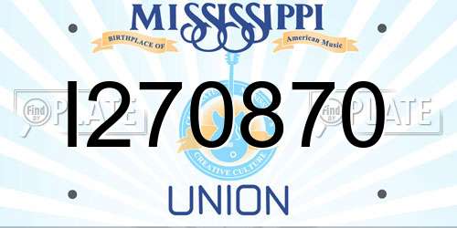 I270870 Mississippi License Plate