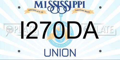 I270DA Mississippi License Plate