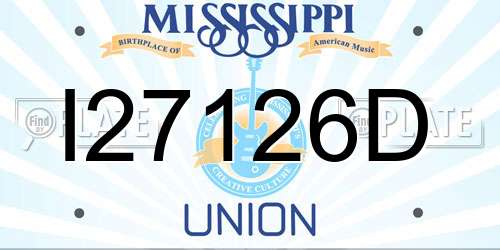 I27126D Mississippi License Plate