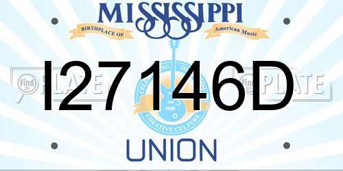 I27146D Mississippi License Plate