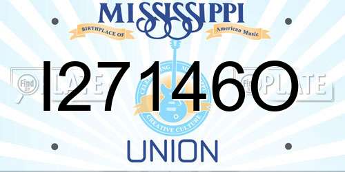 I27146O Mississippi License Plate