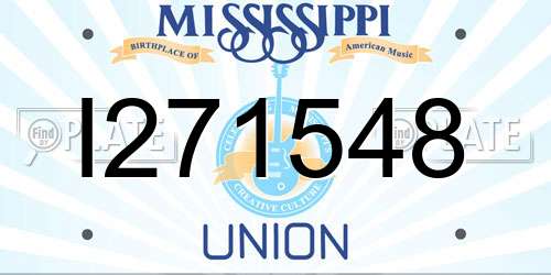 I271548 Mississippi License Plate