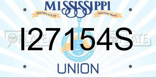 I27154S Mississippi License Plate