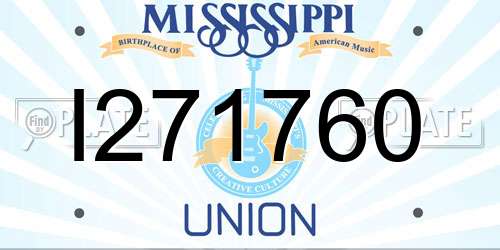 I271760 Mississippi License Plate
