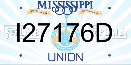I27176D Mississippi License Plate