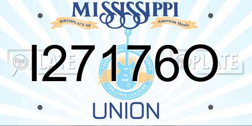 I27176O Mississippi License Plate