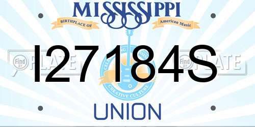 I27184S Mississippi License Plate