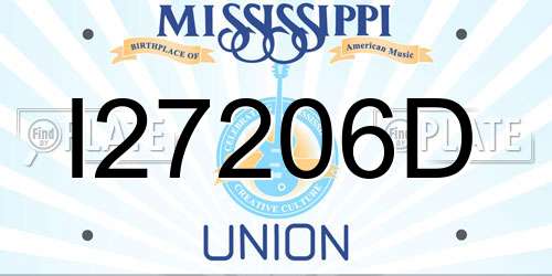 I27206D Mississippi License Plate