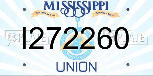 I272260 Mississippi License Plate