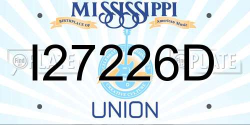 I27226D Mississippi License Plate