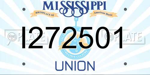 I272501 Mississippi License Plate