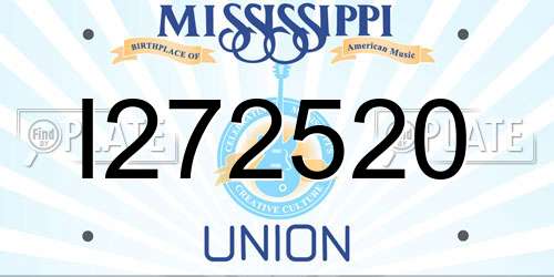 I272520 Mississippi License Plate