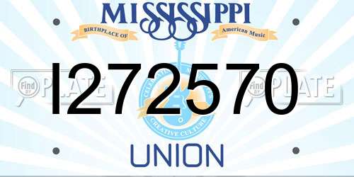 I272570 Mississippi License Plate