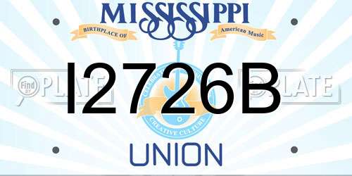 I2726B Mississippi License Plate