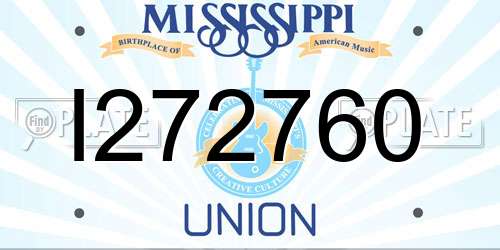 I272760 Mississippi License Plate