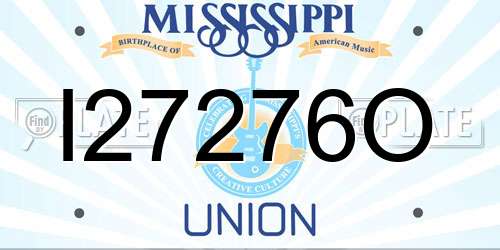 I27276O Mississippi License Plate