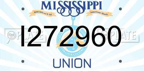 I272960 Mississippi License Plate