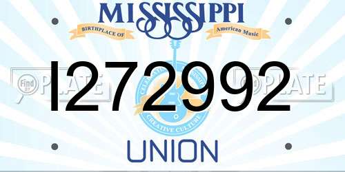 I272992 Mississippi License Plate